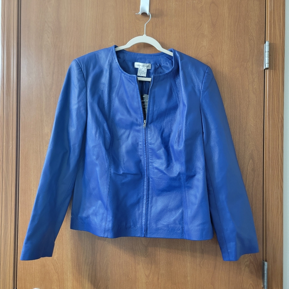 Newport News Vibrant Blue Leather Jacket